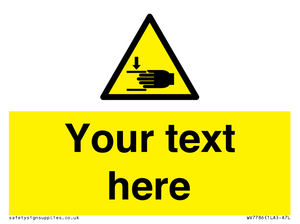 Custom warning crushing of hands